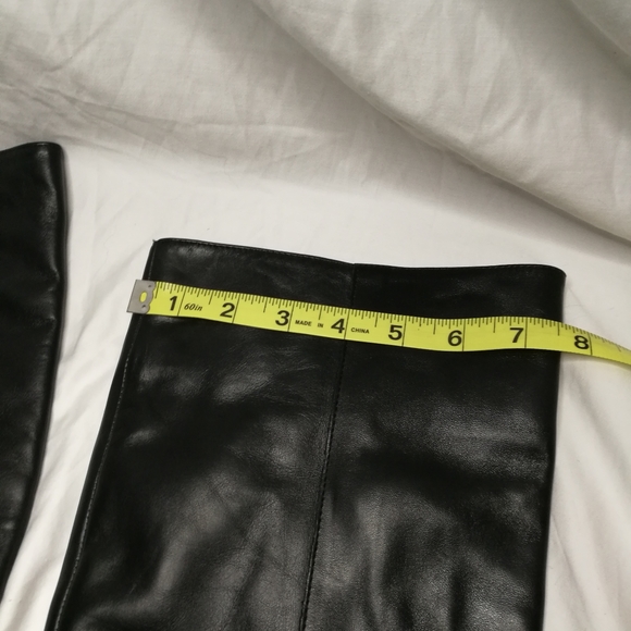 NWT ZARA Black Leather Heeled Boots - Picture 11 of 13